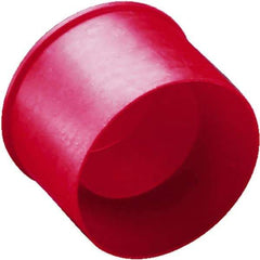 Caplugs - 2.06" ID, Round Head Tube & Nut Cap - 1-11/64" Long, Low-Density Polyethylene, Red - Benchmark Tooling