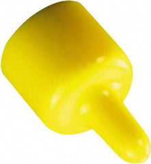 Caplugs - 0.386" ID, Pull-Tab Cap - 1-3/8" Long, Vinyl, Yellow - Benchmark Tooling