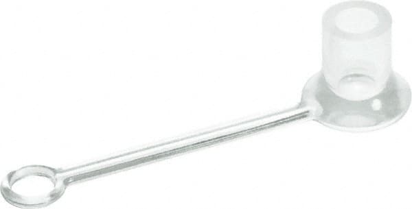 Caplugs - 0.36" ID, Round Head, Tethered Cap - 1-29/32" Long, Silicone, Natural (Color) - Benchmark Tooling