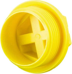 Caplugs - Hex Head with Slot, Threaded Plug - 27.18mm OD, Nylon, Yellow - Benchmark Tooling
