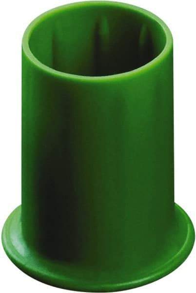 Caplugs - 0.357" ID, Round Head Vented Cap - 0.69" OD, 15/16" Long, Thermoplastic Rubber, Blue - Benchmark Tooling