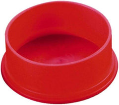 Caplugs - 1.408" ID, Round Head Utility Cap - 1.66" OD, 9/16" Long, Low-Density Polyethylene, Red - Benchmark Tooling