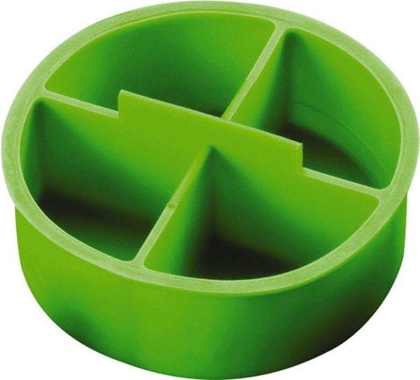 Caplugs - 2.952" ID, Round Head, Tapered Tube Plug - 3.13" OD, 1" Long, Low-Density Polyethylene, Green - Benchmark Tooling