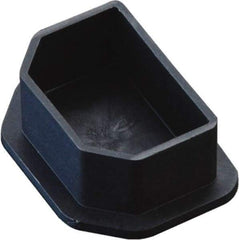 Caplugs - Non-Conductive, Push-In, Rectangular Head Power Supply Plug - 0.96 x 0.66" OD, 3/8" Long, Low-Density Polyethylene, Black - Benchmark Tooling