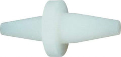 Caplugs - 0.14" (End 1) & 0.2" (End 2) ID, Round Head, Tapered Double-Ended Plug with Washer - Silicone, Natural (Color) - Benchmark Tooling