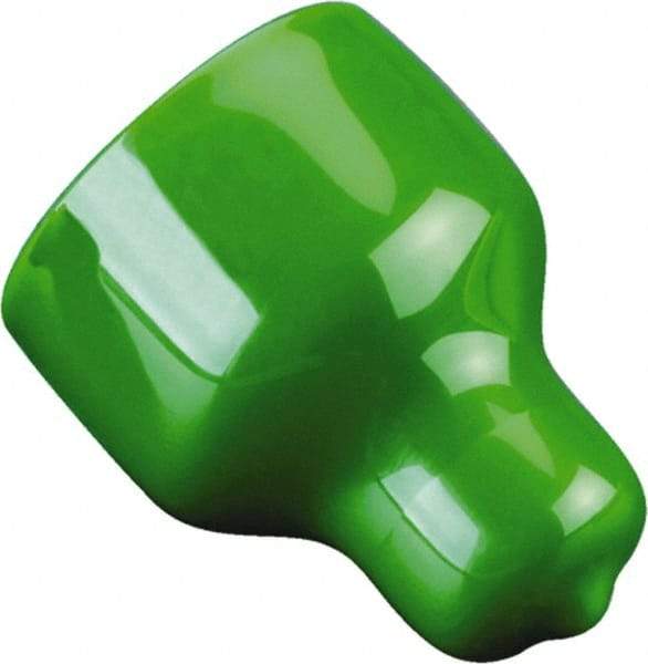 Caplugs - 1.591" ID, Pull-Tab, Round Head Cap - 1-5/8" Long, Vinyl, Green - Benchmark Tooling