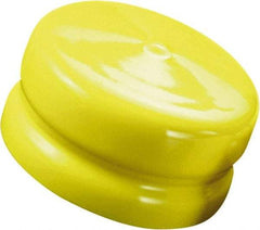 Caplugs - 8.6" ID, Push-On, Round Head Flange Cap - 8.8" OD, 19/32" Long, Vinyl, Yellow - Benchmark Tooling