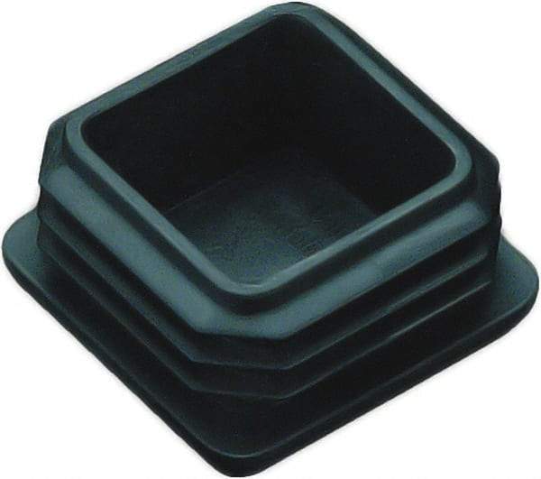 Caplugs - Rectangular Finishing Plug for 6 to 12 Gauge Panels, - 0.65" Deep, Vinyl, Black - Benchmark Tooling