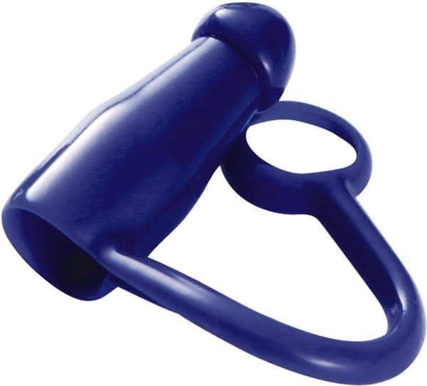 Caplugs - Round Head, Tethered Cap - 1-29/32" Long, Vinyl, Blue - Benchmark Tooling