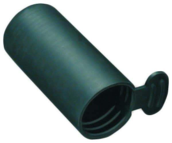 Caplugs - 0.609" ID, Round Head, Tear-Tab Masking Cap - 1-15/64" Long, Vinyl, Black - Benchmark Tooling