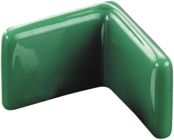 Caplugs - 1-1/8" x 1/8", Flexible Push-On L-Frame End Cap - 1/2" Long, Vinyl, Green - Benchmark Tooling