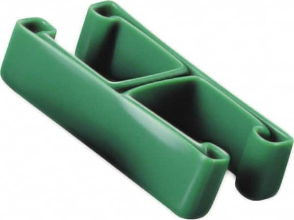 Caplugs - 3-1/4" x 3/4", Flexible Push-On I-Frame End Cap - 1-5/8" Long, Vinyl, Green - Benchmark Tooling