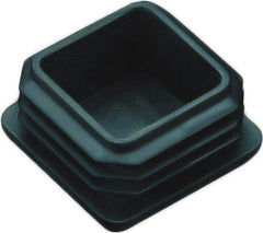 Caplugs - Square Finishing Plug for 10 to 14 Gauge Panels, for 1" Tube Diam - 0.43" Deep, Vinyl, Black - Benchmark Tooling