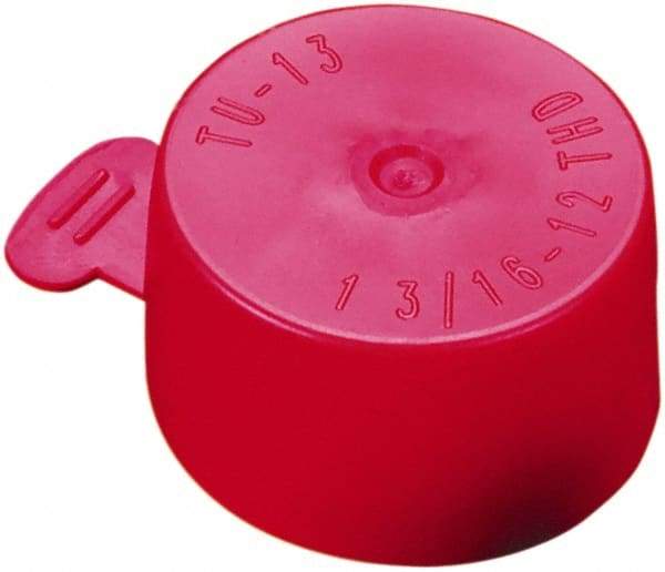 Caplugs - 0.99" ID, Flexible, Tear-Tab Cap - 21/32" Long, Vinyl, Red - Benchmark Tooling