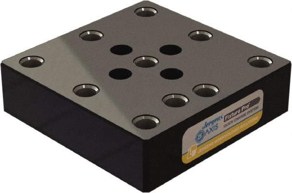 Jergens - 130mm Long x 130mm Wide x 35mm High Steel Fixture Plate - 35mm Plate Thickness - Benchmark Tooling