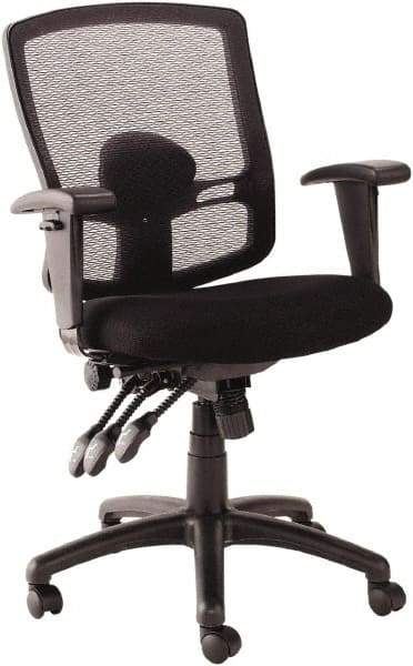 ALERA - 41-3/4" High Mid Back Chair - 30-3/4" Wide x 24-3/4" Deep, Mesh Seat, Black - Benchmark Tooling