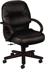 Hon - 41-3/4" High Mid Back Chair - 26" Wide x 28-3/4" Deep, Leather, Memory Foam Seat, Black - Benchmark Tooling