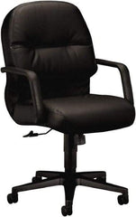 Hon - 41-3/4" High Managerial Mid Back Swivel/Tilt Chair - 26" Wide x 29-3/4" Deep, Leather, Memory Foam Seat, Black - Benchmark Tooling