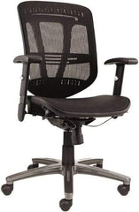 ALERA - 43-3/8" High Mid Back Chair - 25" Wide x 25-1/2" Deep, Mesh Seat, Black - Benchmark Tooling