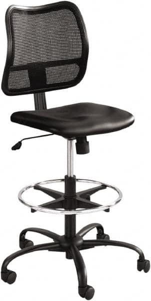 Safco - 49-1/2" High Extended Height Chair - 25" Wide x 25" Deep, Vinyl Seat, Black - Benchmark Tooling