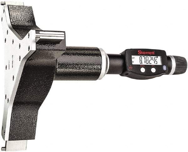 Starrett - 8" to 9", IP67, Carbide Face Electronic Inside Micrometer - 0.00005" Resolution, 0.0003" Accuracy, 4-5/8" Gage Depth - Benchmark Tooling