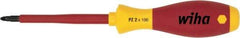 Wiha - #2 Point, 100mm Blade Length Posidrive Screwdriver - 218mm OAL - Benchmark Tooling