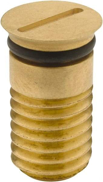 Jergens - 1 Piece M12x1.75 Vise Chip Plug - Brass, 12" Long, 14.5mm Wide - Benchmark Tooling