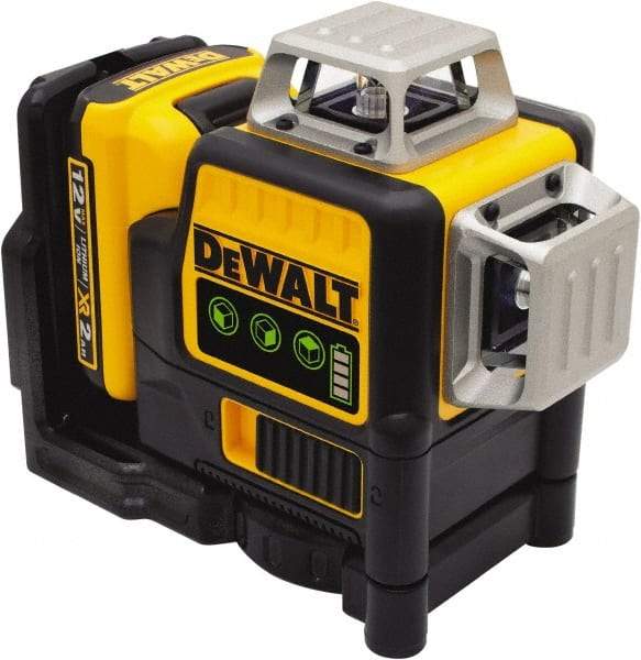 DeWALT - 3 Beam 165' Max Range Self Leveling Line Laser - Green Beam, 1/8" at 30' Accuracy, 17-3/4" Long x 13" Wide x 6-1/8" High, Battery Included - Benchmark Tooling