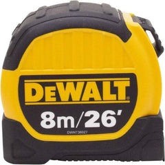 DeWALT - 26' x 1-1/8" Tape Measure - 1/16" & 1 cm Graduation, Inch & Metric Graduation Style - Benchmark Tooling