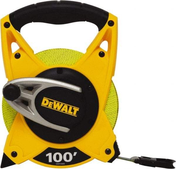 DeWALT - 100' x 3/4" Tape Measure - 1/8" Graduation, Inch Graduation Style - Benchmark Tooling