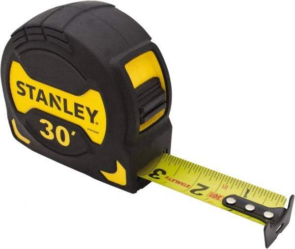 Stanley - 30' x 1-1/8" Tape Measure - 1/16" Graduation, Inch Graduation Style - Benchmark Tooling