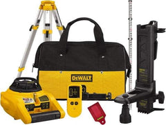 DeWALT - 1,000' Measuring Range, 1/4" at 100' Accuracy, Self-Leveling Rotary Laser - ±5° Self Leveling Range, 150, 300 & 600 RPM, 1 Beam, 2 D Alkaline Battery Included - Benchmark Tooling