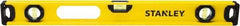 Stanley - 24" Long 3 Vial I-Beam Level - Aluminum, Yellow, 1 Level & 2 Plumb Vials - Benchmark Tooling