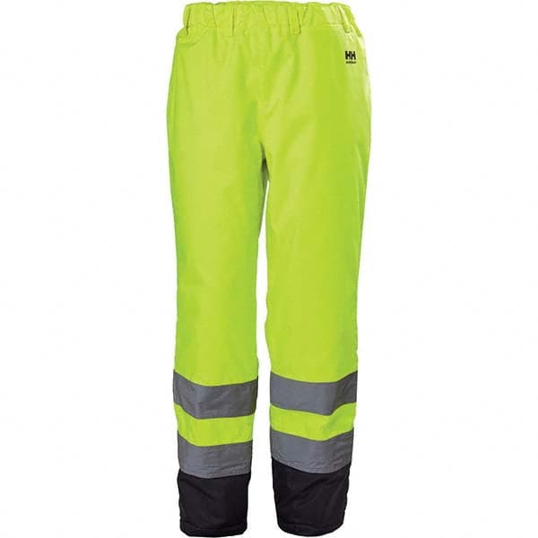 Helly Hansen - Size 4XL Hi-Vis Yellow & Charcoal Rain & Wind Resistant & Waterproof & High Visibility Rain Pants - Benchmark Tooling