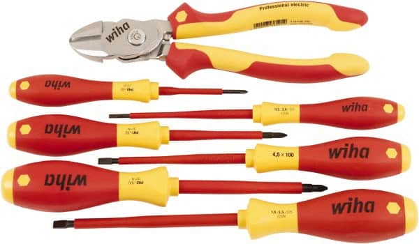 Wiha - 7 Piece Insulated Driver & Bicut Hand Tool Set - Comes in Clamshell - Benchmark Tooling