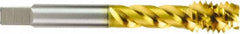 OSG - #8-32 UNC 3 Flute Semi-Bottoming Spiral Flute Tap - Powdered Metal, HR Finish, 2.48" OAL, Right Hand Flute, Right Hand Thread, H2, Series 335 - Exact Industrial Supply