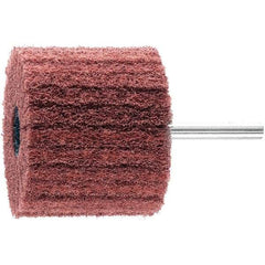 PFERD - 2-3/8" Diam x 2" Face Width, Aluminum Oxide Nonwoven Mounted Flap Wheel - 1/4" Shank Mount, 180 Grit, 10,000 Max RPM - Benchmark Tooling