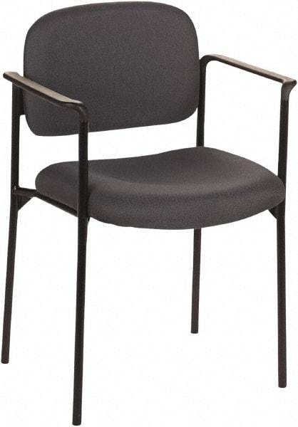 Basyx - Fabric Charcoal Stacking Chair - Black Frame, 23-1/4" Wide x 21" Deep x 32-3/4" High - Benchmark Tooling