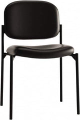 Basyx - Leather Black Stacking Chair - Black Frame, 21-1/4" Wide x 21" Deep x 32-3/4" High - Benchmark Tooling