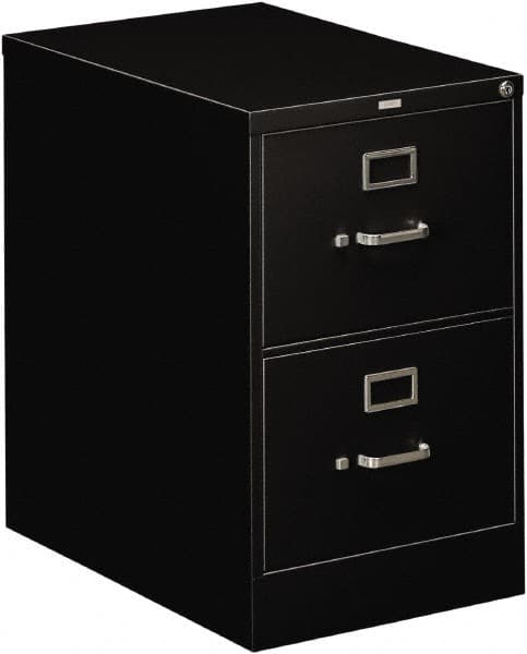 Hon - 18-1/4" Wide x 29" High x 26-1/2" Deep, 2 Drawer Vertical File - Steel, Black - Benchmark Tooling