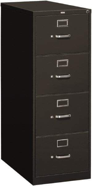 Hon - 18-1/4" Wide x 52" High x 26-1/2" Deep, 4 Drawer Vertical File - Steel, Charcoal - Benchmark Tooling