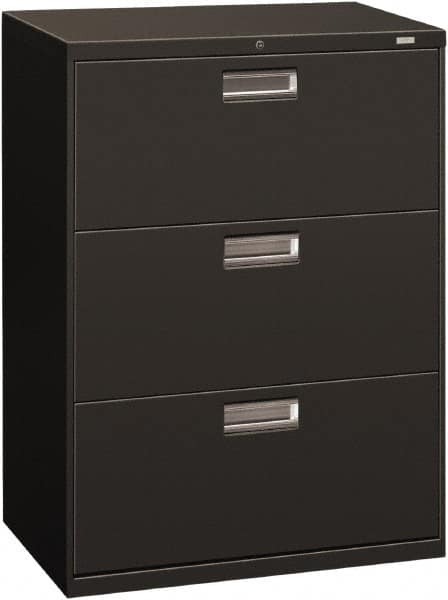 Hon - 30" Wide x 40.88" High x 19-1/4" Deep, 3 Drawer Roll-Out - Steel, Charcoal - Benchmark Tooling