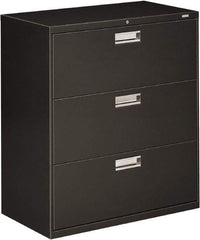 Hon - 36" Wide x 40.88" High x 19-1/4" Deep, 3 Drawer Lateral File - Steel, Charcoal - Benchmark Tooling