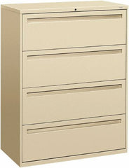 Hon - 42" Wide x 53-1/4" High x 19-1/4" Deep, 4 Drawer Lateral File - Steel, Putty - Benchmark Tooling