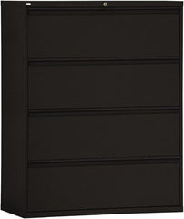 ALERA - 42" Wide x 53-1/4" High x 19-1/4" Deep, 4 Drawer Lateral File - Steel, Black - Benchmark Tooling