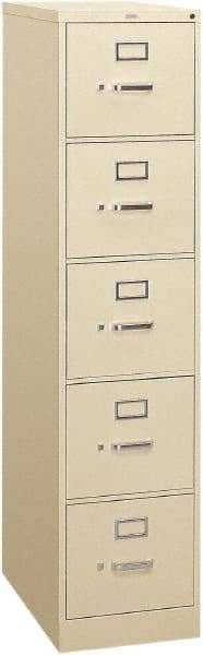 Hon - 15" Wide x 60" High x 26-1/2" Deep, 5 Drawer Vertical File - Steel, Putty - Benchmark Tooling