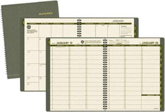 AT-A-GLANCE - 32 Sheet, 8-1/4 x 10-7/8", Weekly/Monthly Planner - Green - Benchmark Tooling