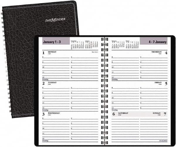 DayMinder - 26 Sheet, 4-7/8 x 8", Weekly Planner - Black - Benchmark Tooling