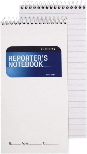 TOPS - 70 Sheet, 4 x 8", Legal/Wide (Style) Reporter\x92s Notebook - White - Benchmark Tooling