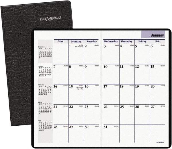 DayMinder - 24 Sheet, 8-1/8 x 10-7/8", Monthly Planner - Black - Benchmark Tooling